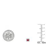 0.20 Carat (ctw) Sterling Silver Round Cut Red Ruby Ladies Solitaire Bezel Set Stud Earrings 1/5 CT