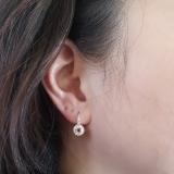 0.45 Carat (ctw) 18K Rose Gold Round Cut Ruby & White Diamond Ladies Cluster Halo Style Milgrain Drop Earrings 1/2 CT