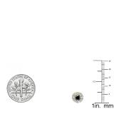 0.50 Carat (ctw) 14K Yellow Gold Real Round Cut Black & White Diamond Ladies Cluster Stud Earrings 1/2 CT