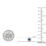 0.50 Carat (ctw) 10K White Gold Round Cut Blue & White Diamond Ladies Square Frame Halo Stud Earrings 1/2 CT