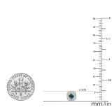 0.50 Carat (ctw) 10K Yellow Gold Round Cut Blue & White Diamond Ladies Square Frame Halo Stud Earrings 1/2 CT