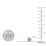 0.50 Carat (ctw) 14K Yellow Gold Round Cut Pink Sapphire & White Diamond Ladies Square Frame Halo Stud Earrings 1/2 CT