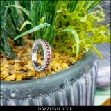 1.60 Carat (ctw) 14K White Gold Round Cut Ruby & White Diamond Ladies Milgrain Anniversary Wedding Stackable Band