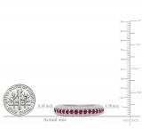 1.60 Carat (ctw) 14K White Gold Round Cut Ruby & White Diamond Ladies Milgrain Anniversary Wedding Stackable Band