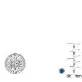 0.35 Carat (ctw) 14k White Gold Round Blue & White Diamond Halo Stud Earrings