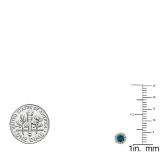0.35 Carat (ctw) 14k Yellow Gold Round Blue & White Diamond Halo Stud Earrings