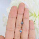0.35 Carat (ctw) 14k Yellow Gold Round Blue & White Diamond Halo Stud Earrings