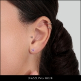 0.35 Carat (ctw) 10k Rose Gold Round Pink Sapphire & White Diamond Halo Stud Earrings