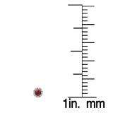 0.35 Carat (ctw) 10k Rose Gold Round Ruby & White Diamond Halo Stud Earrings