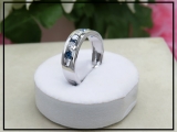 0.85 Carat (ctw) 10K White Gold Round White & Blue Diamond Mens Anniversary Wedding Band Ring