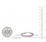 1.00 Carat (ctw) 14K White Gold Round Pink Sapphire Eternity Sizeable Stackable Ring Anniversary Wedding Band 1 CT