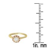 0.50 Carat (ctw) 14K Yellow Gold Round Ruby & White Diamond Ladies Bridal Halo Style Engagement Ring 1/2 CT
