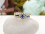 0.55 Carat (ctw) 10K Yellow Gold Round Cut Blue Sapphire & White Diamond Ladies Bridal Heart Shaped Promise Engagement Ring 1/2 CT