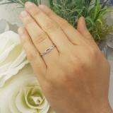0.10 Carat (ctw) 10K White Gold Round Cut Pink Sapphire Ladies Bridal Anniversary Wedding Band Stackable Swirl Ring