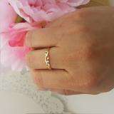 0.10 Carat (ctw) 18K Yellow Gold Round Cut Ruby & White Diamond Ladies Bridal Anniversary Wedding Band Stackable Swirl Ring