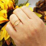 0.10 Carat (ctw) 10K Yellow Gold Round Blue Sapphire & White Diamond Ladies Anniversary Wedding Band Guard Double Ring 1/10 CT