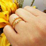 0.10 Carat (ctw) 10K Yellow Gold Round Blue Sapphire & White Diamond Ladies Anniversary Wedding Band Guard Double Ring 1/10 CT