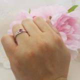 0.33 Carat (ctw) 10K White Gold Round Cut Ruby & White Diamond Ladies Bridal Wave Promise Engagement Ring 1/3 CT