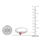 0.33 Carat (ctw) 10K White Gold Round Cut Ruby & White Diamond Ladies Bridal Wave Promise Engagement Ring 1/3 CT