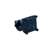 0.25 Carat (ctw) Blue Diamond Mens Iced Stud Earring 1/4 CT (Only 1Pc) Blue Rhodium Plated Sterling Silver