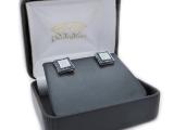 0.10 Carat (ctw) Sterling Silver Blue & White Round Diamond Micro Pave Setting Kite Shape Stud Earrings