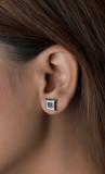 0.15 Carat (ctw) Round Blue & White Diamond Micro Pave Setting Kite Shape Stud Earrings 14K Yellow Gold