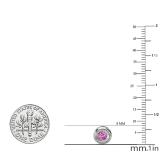 0.15 Carat (ctw) 10K White Gold Round Cut Pink Sapphire Bezel Stud Earrings