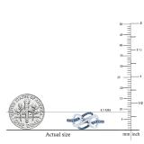 0.20 Carat (ctw) Sterling Silver Round & Baguette Cut Blue & White Diamond Ladies Swirl Infinity Two Tone Wedding Ring 1/5 CT
