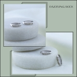 0.30 Carat (ctw) 10K White Gold Round Champagne & White Diamond Ladies Pave Set Huggies Hoop Earrings 1/3 CT