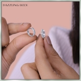 0.30 Carat (ctw) 10K White Gold Round Champagne & White Diamond Ladies Pave Set Huggies Hoop Earrings 1/3 CT