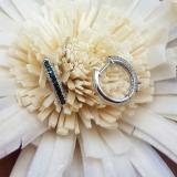 0.50 Carat (ctw) 14K White Gold Round Blue & White Diamond Ladies Pave Set Huggies Hoop Earrings 1/2 CT
