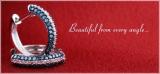 0.50 Carat (ctw) 10K White Gold Round Blue & White Diamond Ladies Pave Huggies Hoop Earrings 1/2 CT