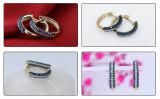 0.50 Carat (ctw) 18K Yellow Gold Round Blue & White Diamond Ladies Pave Set Huggies Hoop Earrings 1/2 CT
