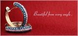0.50 Carat (ctw) 18K Yellow Gold Round Blue & White Diamond Ladies Pave Set Huggies Hoop Earrings 1/2 CT