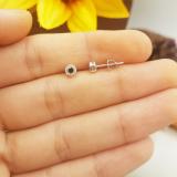 0.20 Carat (ctw) 10K White Gold Round Black & White Diamond Ladies Cluster Halo Style Stud Earrings 1/5 CT