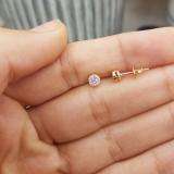 0.20 Carat (ctw) 14K Rose Gold Round Pink Sapphire & White Diamond Ladies Cluster Halo Style Stud Earrings 1/5 CT