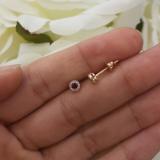 0.20 Carat (ctw) 14K Rose Gold Round Ruby & White Diamond Ladies Cluster Halo Style Stud Earrings 1/5 CT