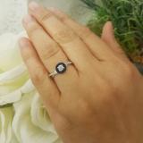 0.50 Carat (ctw) 14K White Gold Round Cut Blue Sapphire & White Diamond Ladies Swirl Split Shank Bridal Halo Engagement Ring 1/2 CT