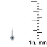 0.45 Carat (ctw) 14K White Gold Round White Diamond Ladies Halo Style Dangling Drop Earrings 1/2 CT