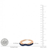 0.55 Carat (ctw) 10K Rose Gold Round Cut Blue Sapphire Ladies Anniversary Wedding Guard Contour Band 1/2 CT