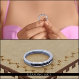 0.40 Carat (ctw) 10K White Gold Round Cut Blue Sapphire & White Diamond Ladies Anniversary Wedding Band Stackable Ring