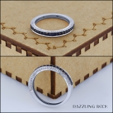 0.40 Carat (ctw) 10K White Gold Round Cut Blue Sapphire & White Diamond Ladies Anniversary Wedding Band Stackable Ring