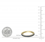 0.40 Carat (ctw) 10K Yellow Gold Round Cut Blue Sapphire & White Diamond Ladies Anniversary Wedding Band Stackable Ring