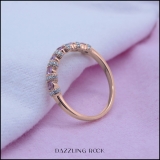 0.55 Carat (ctw) 14K Rose Gold Round Pink Sapphire And White Diamond Ladies Bridal Stackable Wedding Band Anniversary Ring 1/2 CT