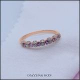 0.55 Carat (ctw) 14K Rose Gold Round Pink Sapphire And White Diamond Ladies Bridal Stackable Wedding Band Anniversary Ring 1/2 CT