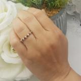 0.55 Carat (ctw) 14K Yellow Gold Round Ruby And White Diamond Ladies Bridal Stackable Wedding Band Anniversary Ring 1/2 CT