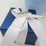 1.00 Carat (ctw) 10K Rose Gold Round Blue Sapphire & White Diamond Ladies Eternity Wedding Anniversary Stackable Ring Band