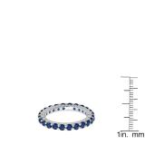 1.00 Carat (ctw) 10K White Gold Round Blue Sapphire Ladies Eternity Wedding Anniversary Stackable Ring Band