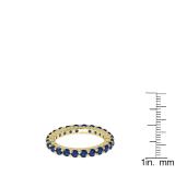 1.00 Carat (ctw) 14K Yellow Gold Round Blue Sapphire Ladies Eternity Wedding Anniversary Stackable Ring Band