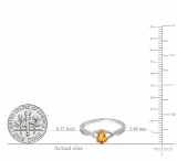 0.50 Carat (ctw) 10K White Gold Oval Cut Citrine & Round Cut White Diamond Ladies Bridal Swirl Split Shank Engagement Promise Ring 1/2 CT